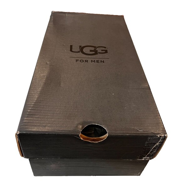 UGG Pure Ascot Mens Pebble Black Leather Sheepskin Slipper Size 8 US New in Box main image 11
